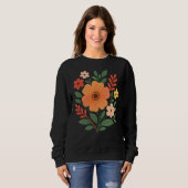 Bouquet floral Boho Vibrant Sweatshirt femme (Devant entier)