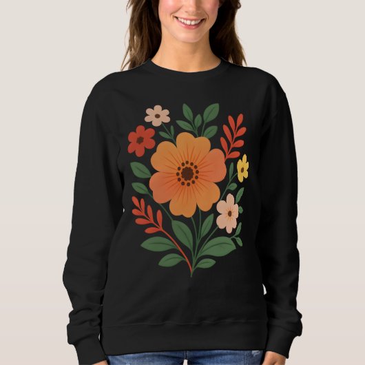 Bouquet floral Boho Vibrant Sweatshirt femme (Devant)