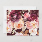 Bouquet Floral Burgundy QR code Details Wedding  (Achterkant)