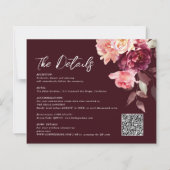 Bouquet Floral Burgundy QR code Details Wedding  (Voorkant)