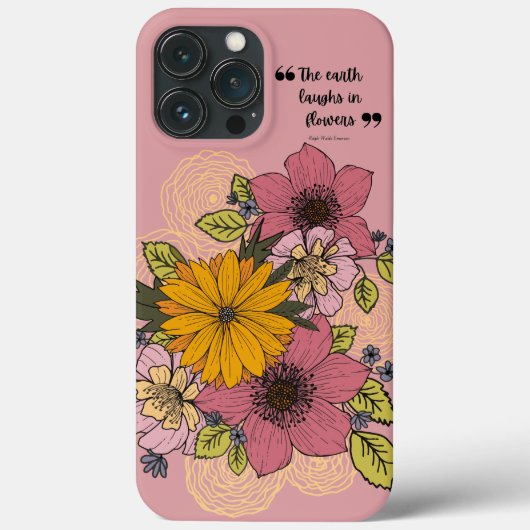Bouquet floral clair sur coque iphone rose (Verso)