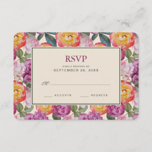 Bouquet floral coloré d'aquarelle - épouser RSVP