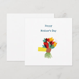 Bouquet Floral Fantaisie Carte de la Fête des Mère
