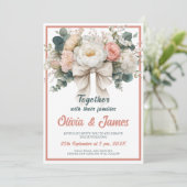 Bouquet floral flou Faire-part de mariage (Debout devant)