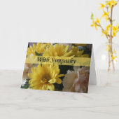 Bouquet floral grande police carte de sympathie (Fleur jaune)