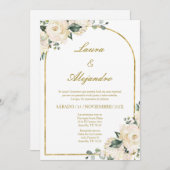 Bouquet floral Invitation de mariage en espagnol (Devant / Derrière)
