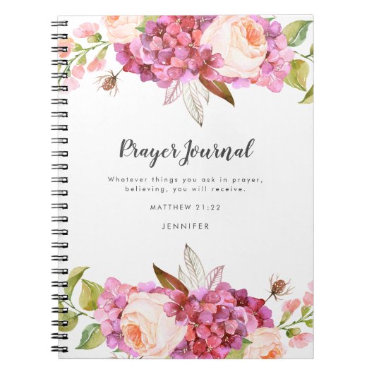 Bouquet floral Journal de prière personnalisée (Devant)