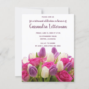 Bouquet floral modifiable Invitation d'anniversair