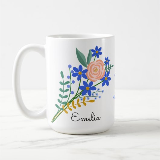 Bouquet floral Mug personnalisé (Gauche)