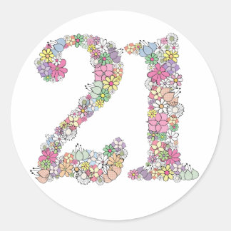 Bouquet floral numéro 21 Sticker Étiquette Sceau