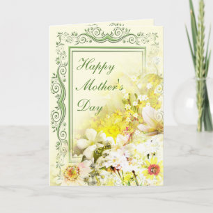 Bouquet floral Printemps Carte de voeux Fête des m