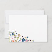 Bouquet Floral | R S V P Reply Card Navy RSVP Kaartje (Achterkant)