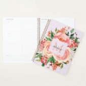 Bouquet Floral Rose Blush Monogramme Moderne (Devant avec enveloppe)