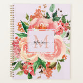Bouquet Floral Rose Blush Monogramme Moderne (Devant)