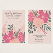 Bouquet floral rose, écran d'oreille pastel chic (Devant & derrière)