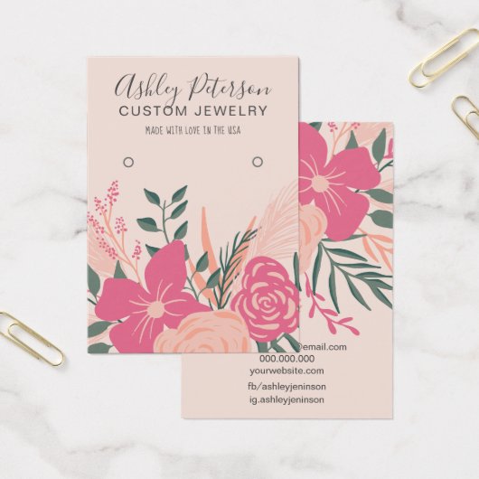 Bouquet floral rose, écran d'oreille pastel chic (Bureau)