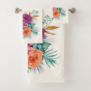 Bouquet floral rose, orange et blanc