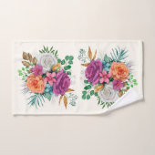 Bouquet floral rose, orange et blanc (Serviette à main)
