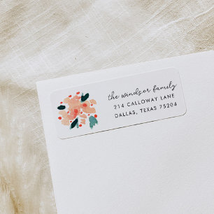 Bouquet floral rose Retourner l'adresse Étiquettes