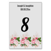 Bouquet floral rose simple NUMÉRO DE TABLE (Dos)