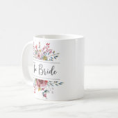 Bouquet Floral Rose Vive La Mug Café Mariée (Devant gauche)