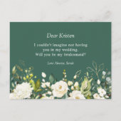 Bouquet floral Roses blanches Soyez ma carte de de (Dos)