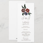 Bouquet Floral Simple Rustique Aquarelle - Menu (Devant / Derrière)