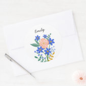 Bouquet floral Sticker rond personnalisé (Enveloppe)