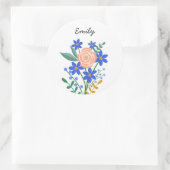 Bouquet floral Sticker rond personnalisé (Sac)