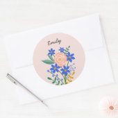Bouquet floral Sticker rond personnalisé (Enveloppe)