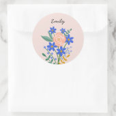 Bouquet floral Sticker rond personnalisé (Sac)
