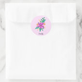 Bouquet floral Sticker rond personnalisé (Sac)