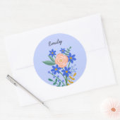 Bouquet floral Sticker rond personnalisé (Enveloppe)