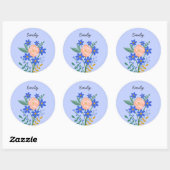 Bouquet floral Sticker rond personnalisé (Feuille)