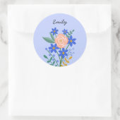 Bouquet floral Sticker rond personnalisé (Sac)