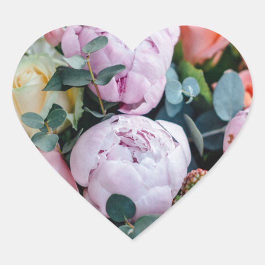 Bouquet Floral Sucré Étiquette en Forme de Cœur (Devant)
