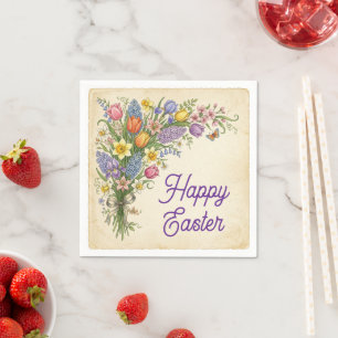 Bouquet Floral Vintage - Serviette en Papier Joyeu