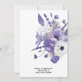 Bouquet floral violet Invitation à la douche nupti (Dos)