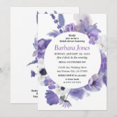Bouquet floral violet Invitation à la douche nupti (Devant / Derrière)
