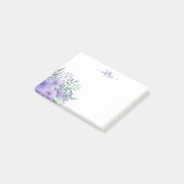 Bouquet Floral Violet Monogramme Post-It Notes (Incliné)