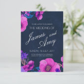 Bouquet floral - Violet rose - Faire-part de maria (Debout devant)