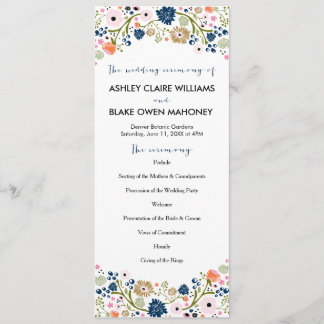  Bouquet Floral Wedding Programme | marine Programma