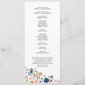  Bouquet Floral Wedding Programme | marine Programma (Achterkant)