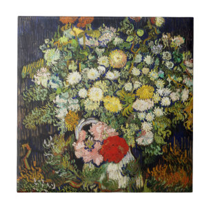 Bouquet Flowers in een Vase door Vincent Van Gogh Tegeltje