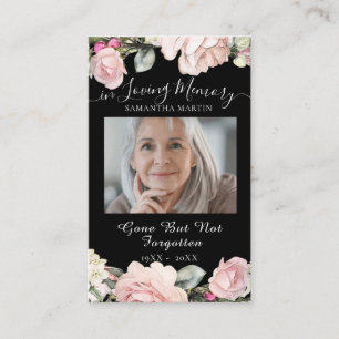 Bouquet Funeral Memorial Prayer Photo Card Visitekaartje