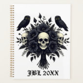 Bouquet Goth avec trois crânes et deux hiboux (Devant)