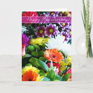 Bouquet heureux d'anniversaire de mariage de carte