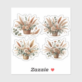 Bouquet in a boho-style basket sticker
