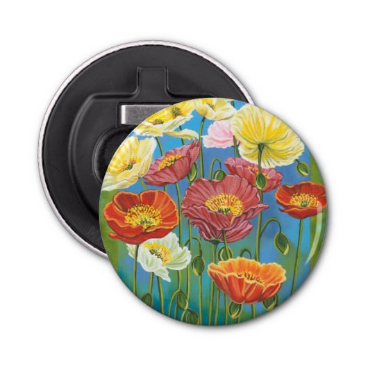 Bouquet in Border I Button Flesopener (Voorkant)