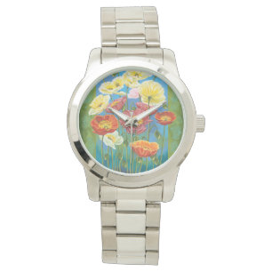 Bouquet in Border I Horloge